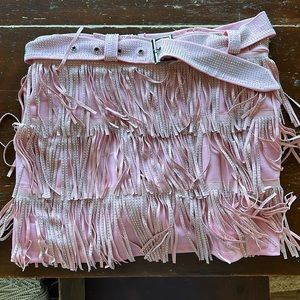Fringe western skirt. Rhinestones and belt